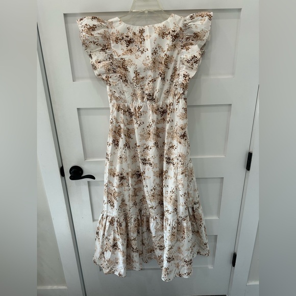 Abercrombie & Fitch Cream and Brown Floral Maxi Dress - Picture 2 of 6
